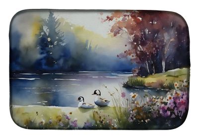 Bufflehead Dish Drying Mat Absorbent Dish Drying Mat Pad for Kitchen Counter Dish Drainer Mat for Countertop, 14 x 21", Multicolor