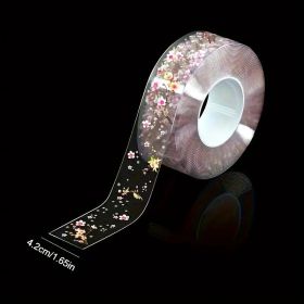 2 Rolls Waterproof Kitchen Seam Sealing Tape 118.11 Inch - Floral Design Clear Adhesive for Sink, Toilet