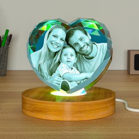 LED Light Base For 3D Crystal Photo Wood Lighted Display Plate Flat USB Operated (Option: 7 Colors Wood Light Base)