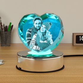 LED Light Base For 3D Crystal Photo Wood Lighted Display Plate Flat USB Operated (Option: 7 Colors Rotating Light Base)