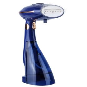 1Pc 1500W 2 In 1 Foldable Garment Steamer Handheld Fabric Wrinkle Remover With 168ML & 288ML Water Tanks For Flat Hanging Ironing (Option: BLUE)