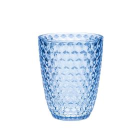 Diamond Cut Acrylic Glasses Drinking Set of 4 (12oz), Plastic Drinking Glasses, BPA Free Cocktail Glasses, Drinkware Set, Drinking Water Glasses (Color: as pic)