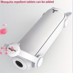 3-in-1 Portable Foldable Handheld Fan With Mini USB-Rechargeable Flashlight (Option: White)